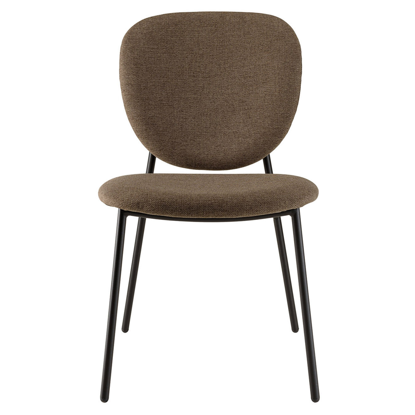 Macabane 2 Chaises en Tissu Tom marron - 48x56x83 cm