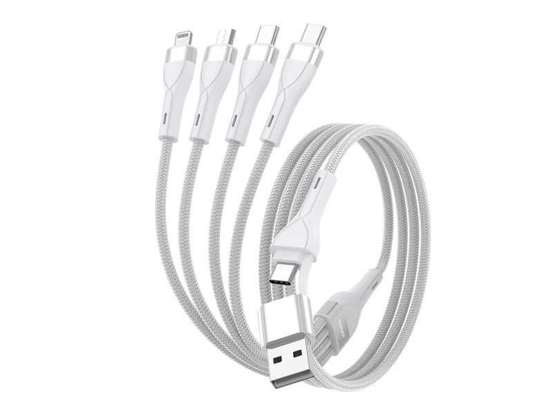 4smarts USB-Ladekabel USB-C/A Multi-Ladekabel 4in2 1.2 m, W USB-C/A Multi-Ladekabel 4in2 1.2m, weiss