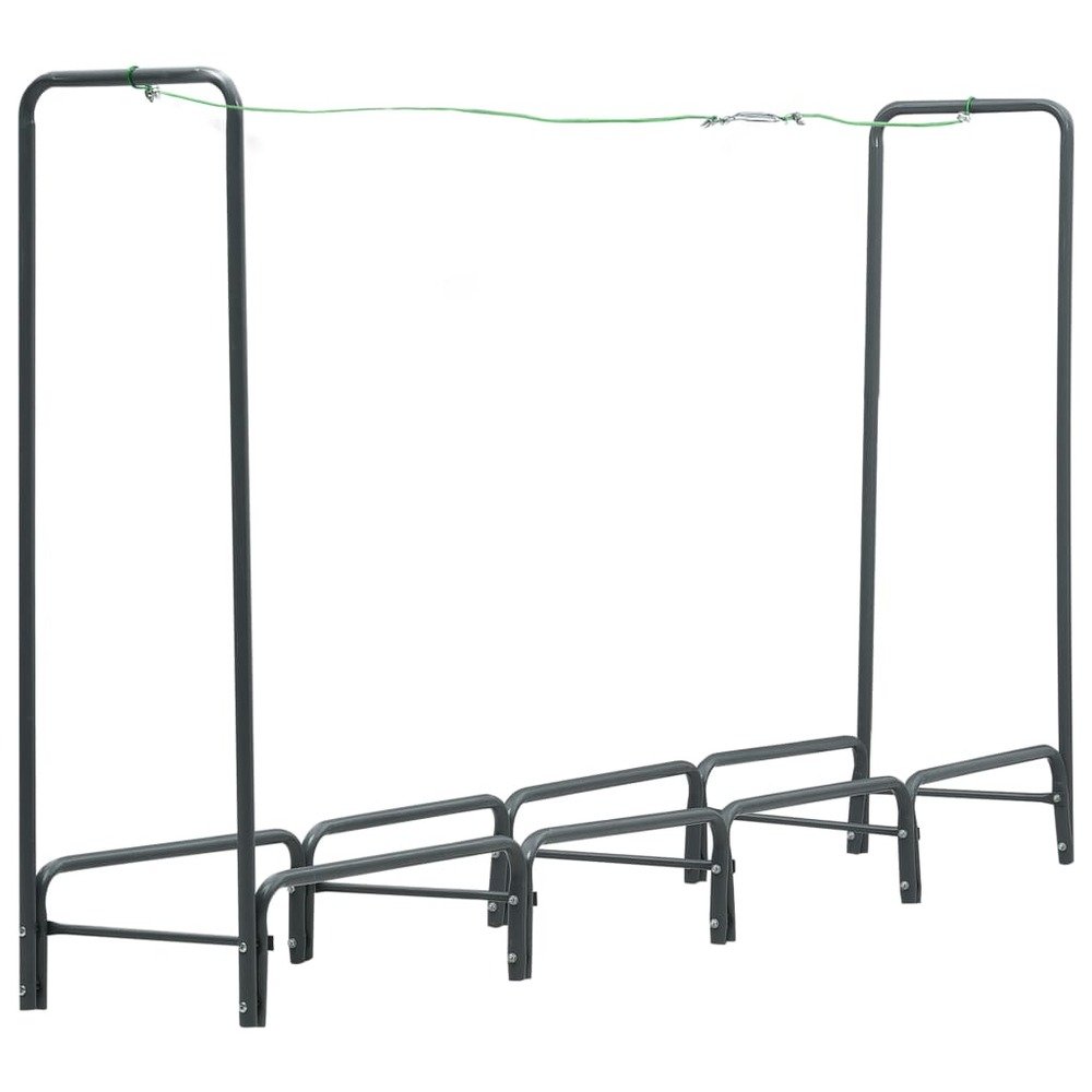 Portant de bois de chauffage anthracite 240x35x120 cm acier