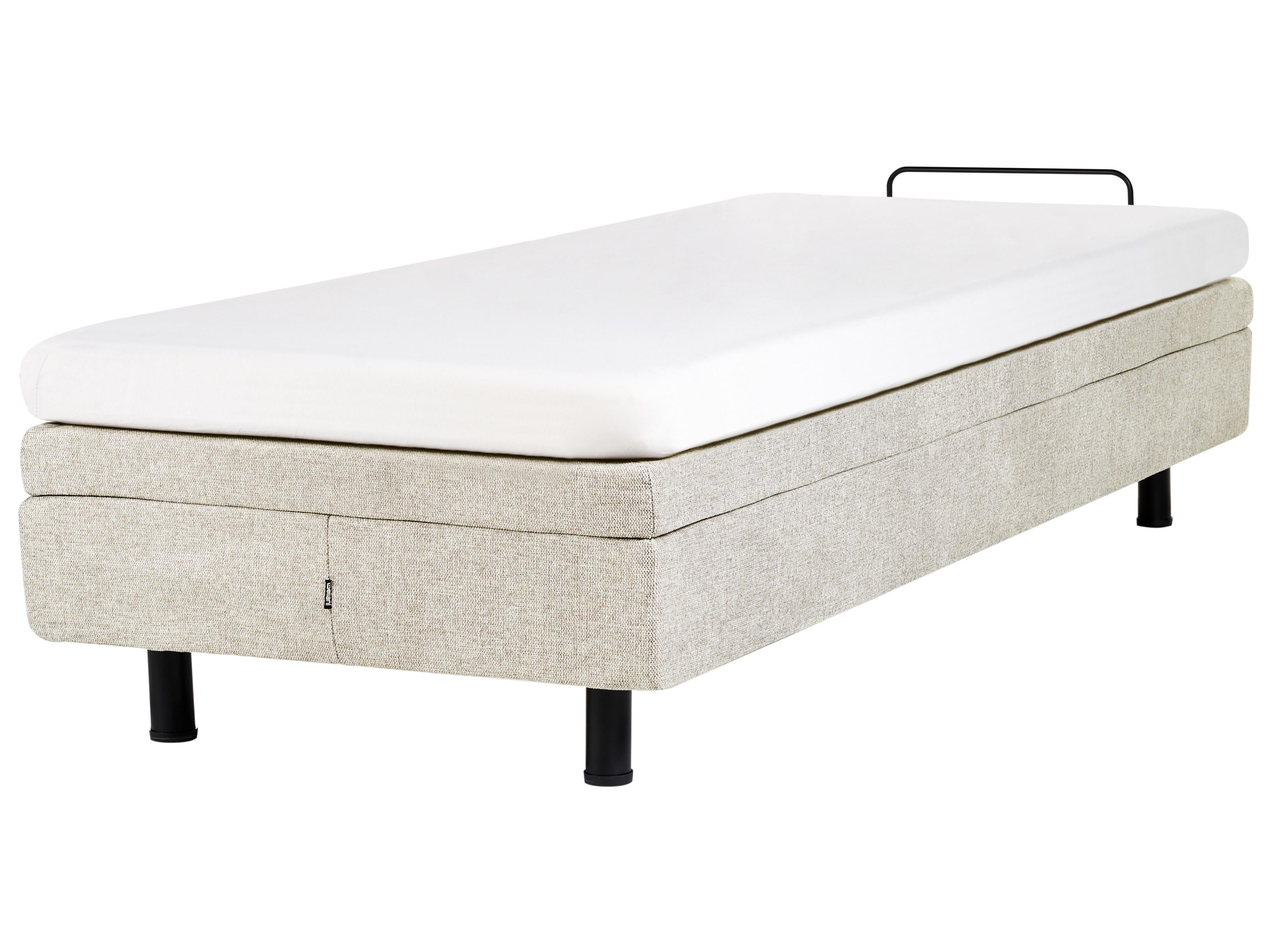 Verstelbaar bed zonder hoofdbord Stof CASTELLAN 90 x 200 cm Beige