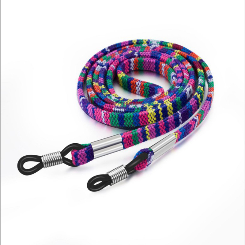 (70cm) Eyewear Halter Brillenkette Sonnenbrillenband aus Baumwolle im Ethno Style - Bunt