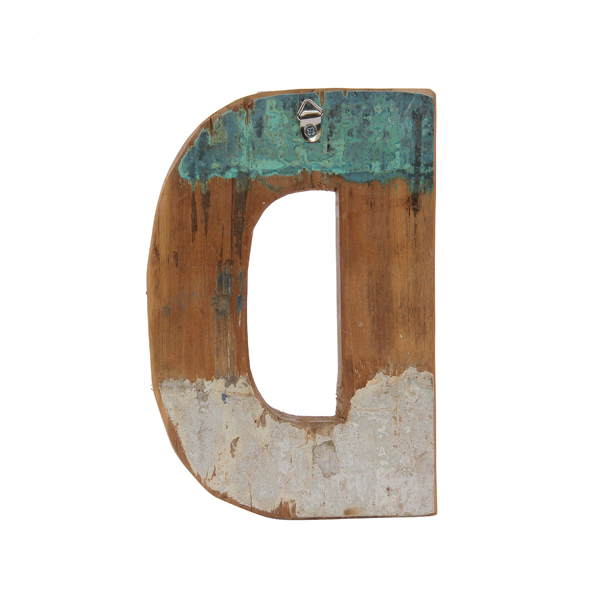 Holzbuchstabe 'D', mehrfarbig, T 2,5 cm, B 13 cm, H 19 cm von fischer's lagerhaus