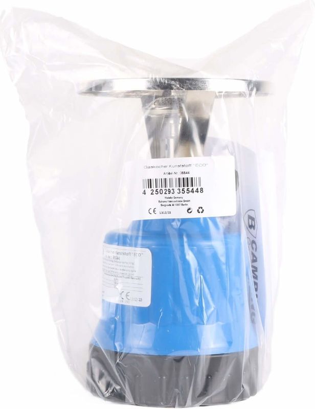 Hofftech Compact camping kookstel - kunststof - 20,9 cm - blauw - lichtgewicht - piëzo ontsteking
