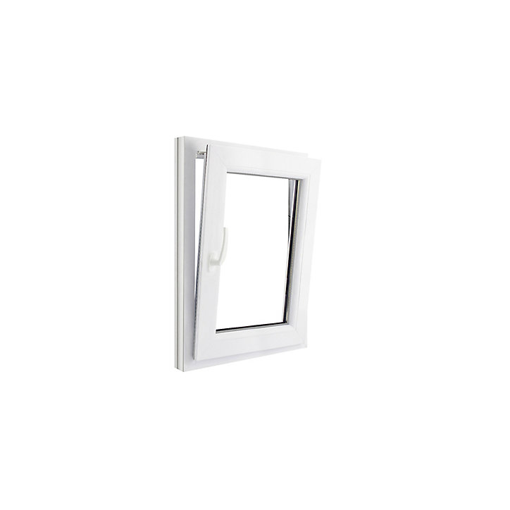 Fenêtre PVC 1 vantail oscillo-battant GoodHome blanc - l.50 x h.75 cm, tirant droit