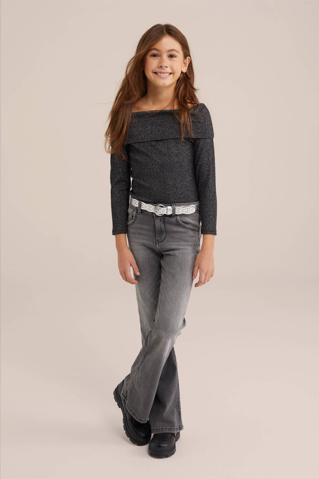 WE Fashion gebreide trui zwart