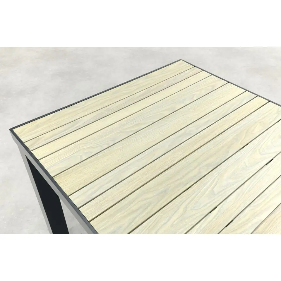 VDG Nola tuintafel 90x90 cm. - Antraciet/Houtlook