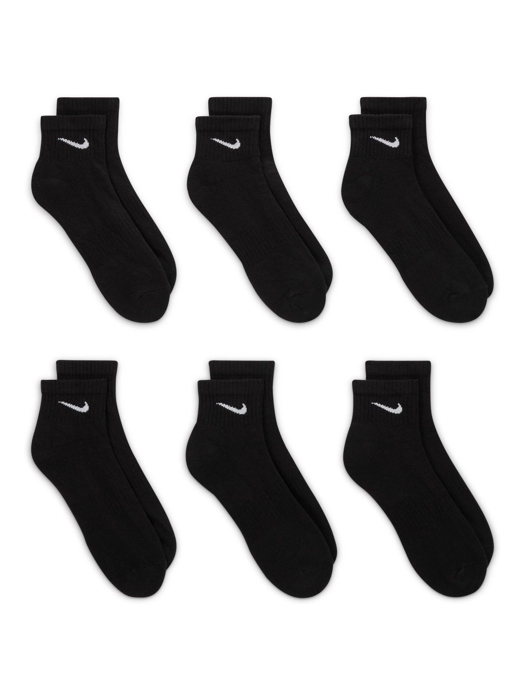 Zwart - Enkel - Nike - 6 Paar verzachte sokken voor alle dagen