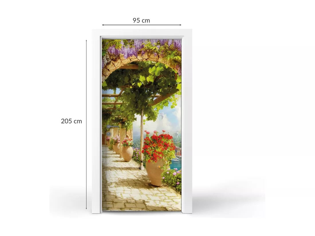 Papier peint photo pour portes intérieures - Jardin méditerranéen 95x205 cm