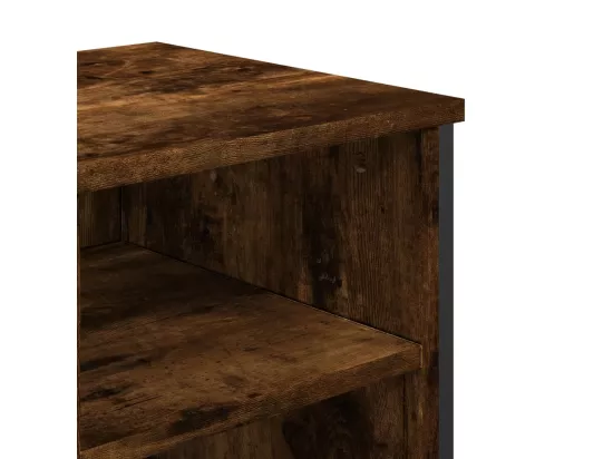 Armoire lavabo de salle de bain chêne fumé 91x35x60 cm