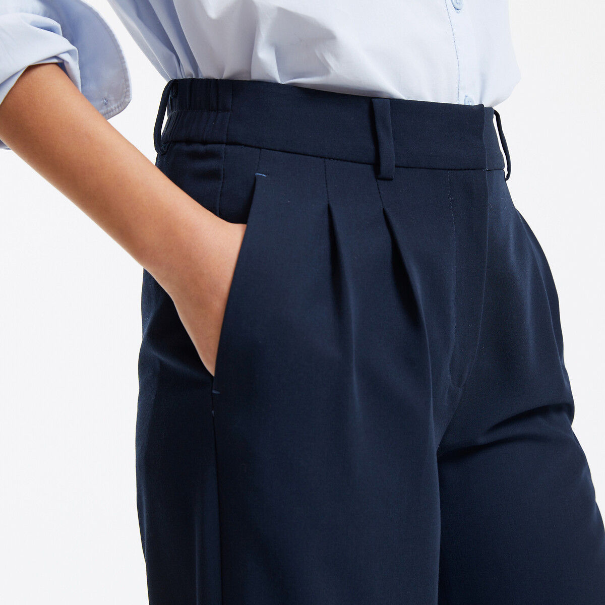 COLEÇÕES LA REDOUTE<br>Calças cropped largas com costuras