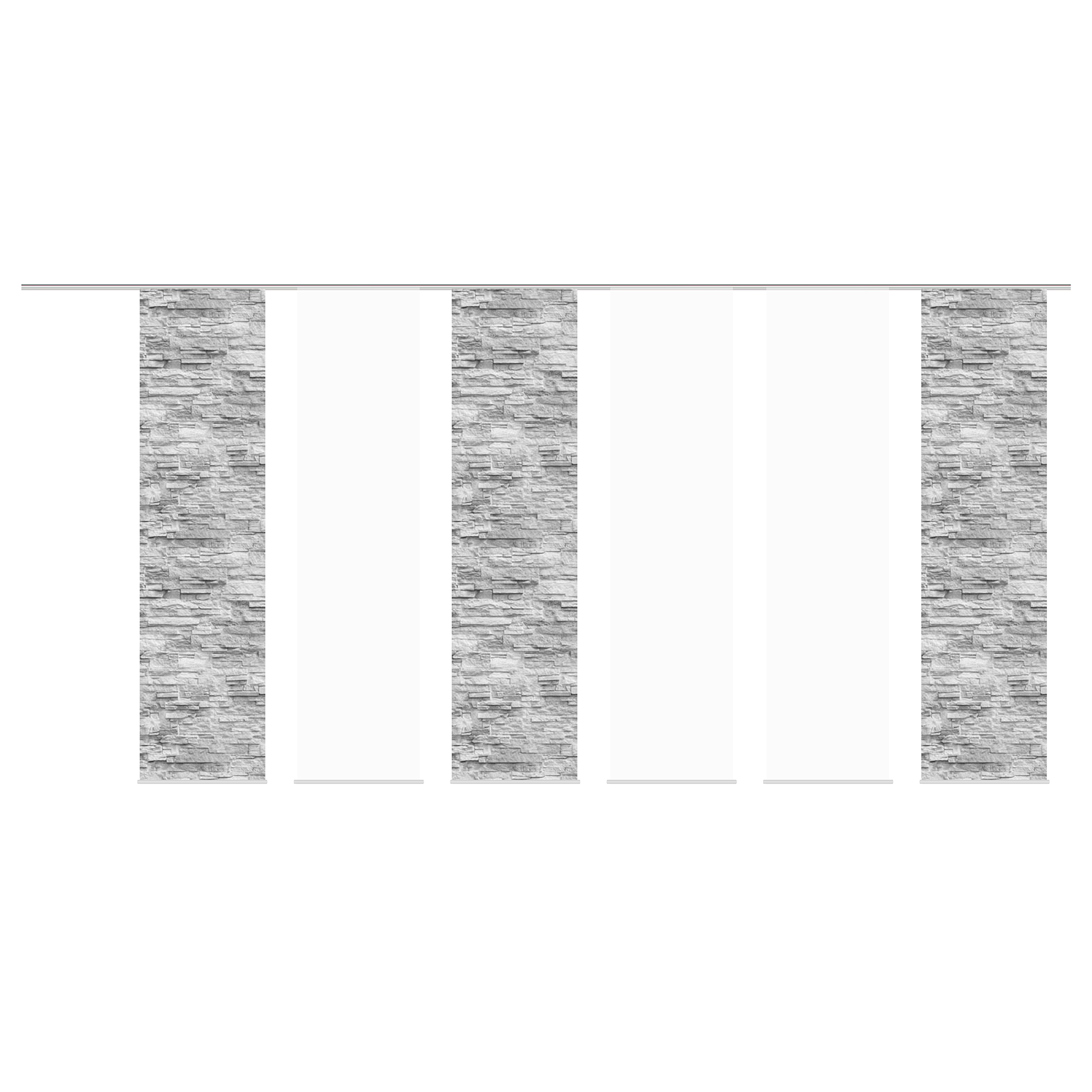 6-teiliges Schiebevorhang-Set WALLI - anthrazit - je 60x245 cm