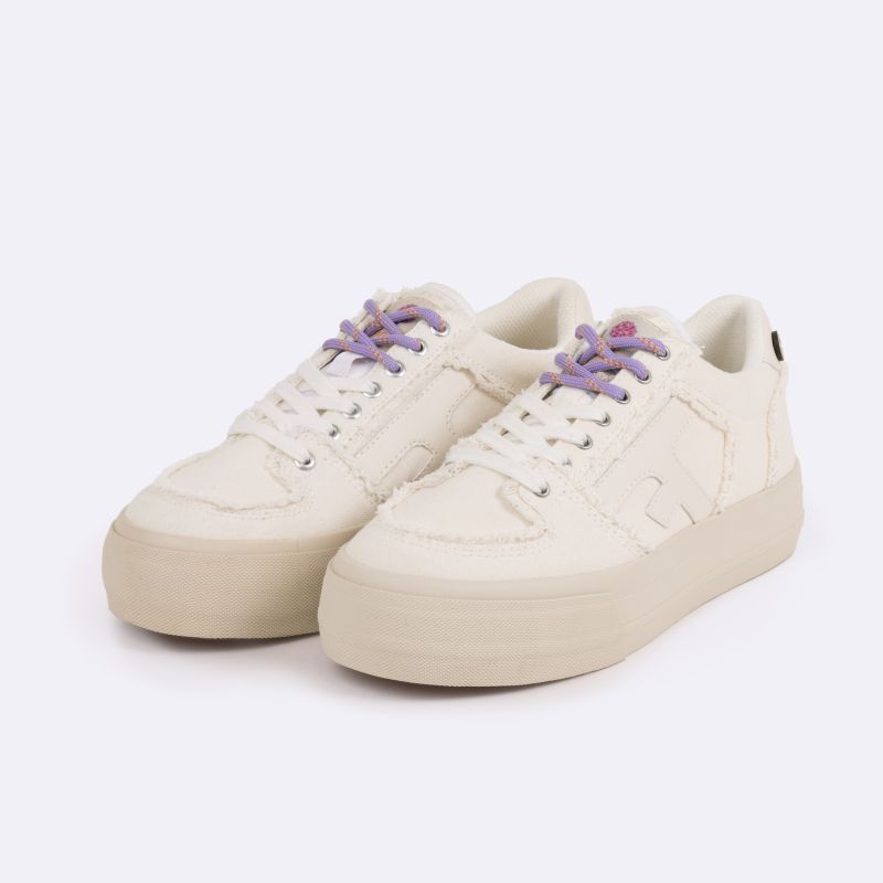 Walnut Platform Coton - Chaussures lifestyle femme