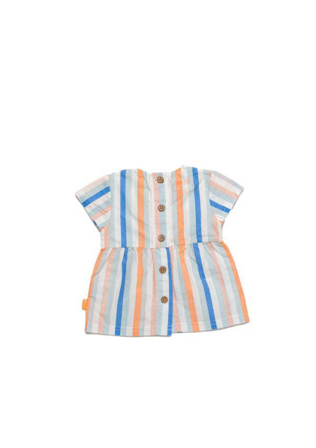 BESS baby gestreept T-shirt blauw/oranje/groen/wit
