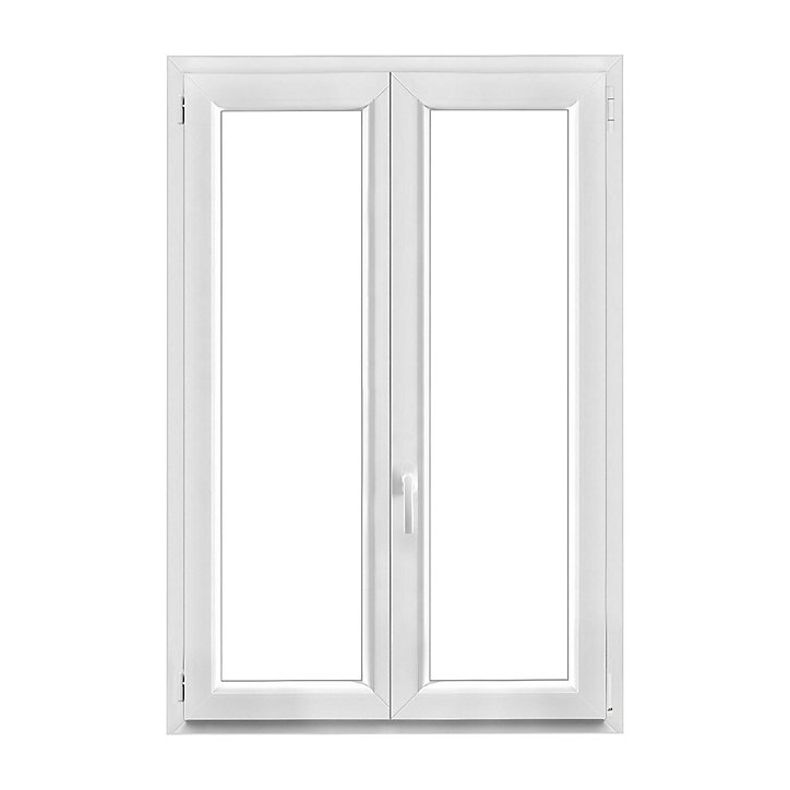 Fenêtre PVC 2 vantaux oscillo-battant GoodHome blanc - l.100 x h.145 cm