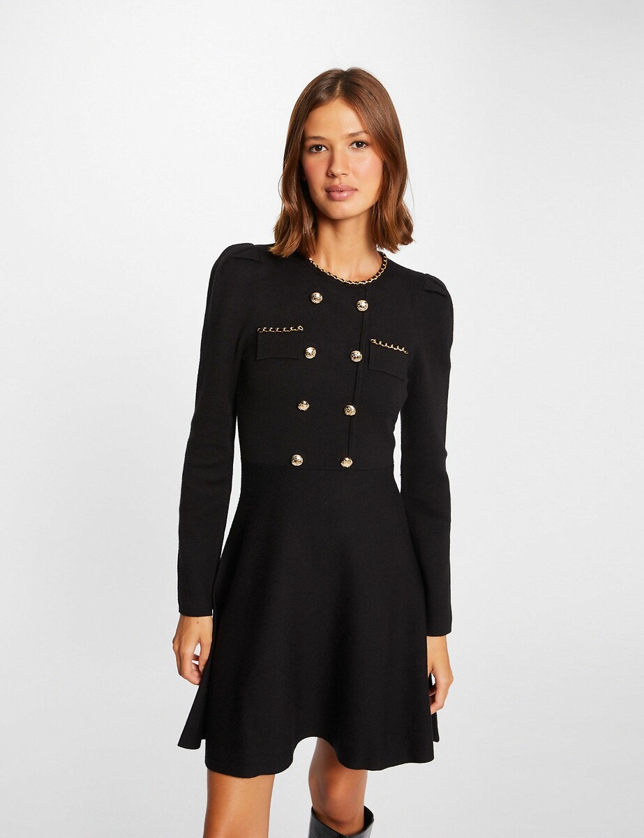 MORGAN<br>Vestido midi florido com mangas compridas