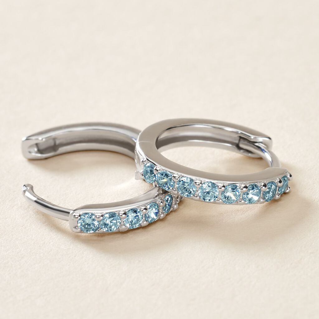 Créoles Rio Argent Blanc Oxyde De Zirconium