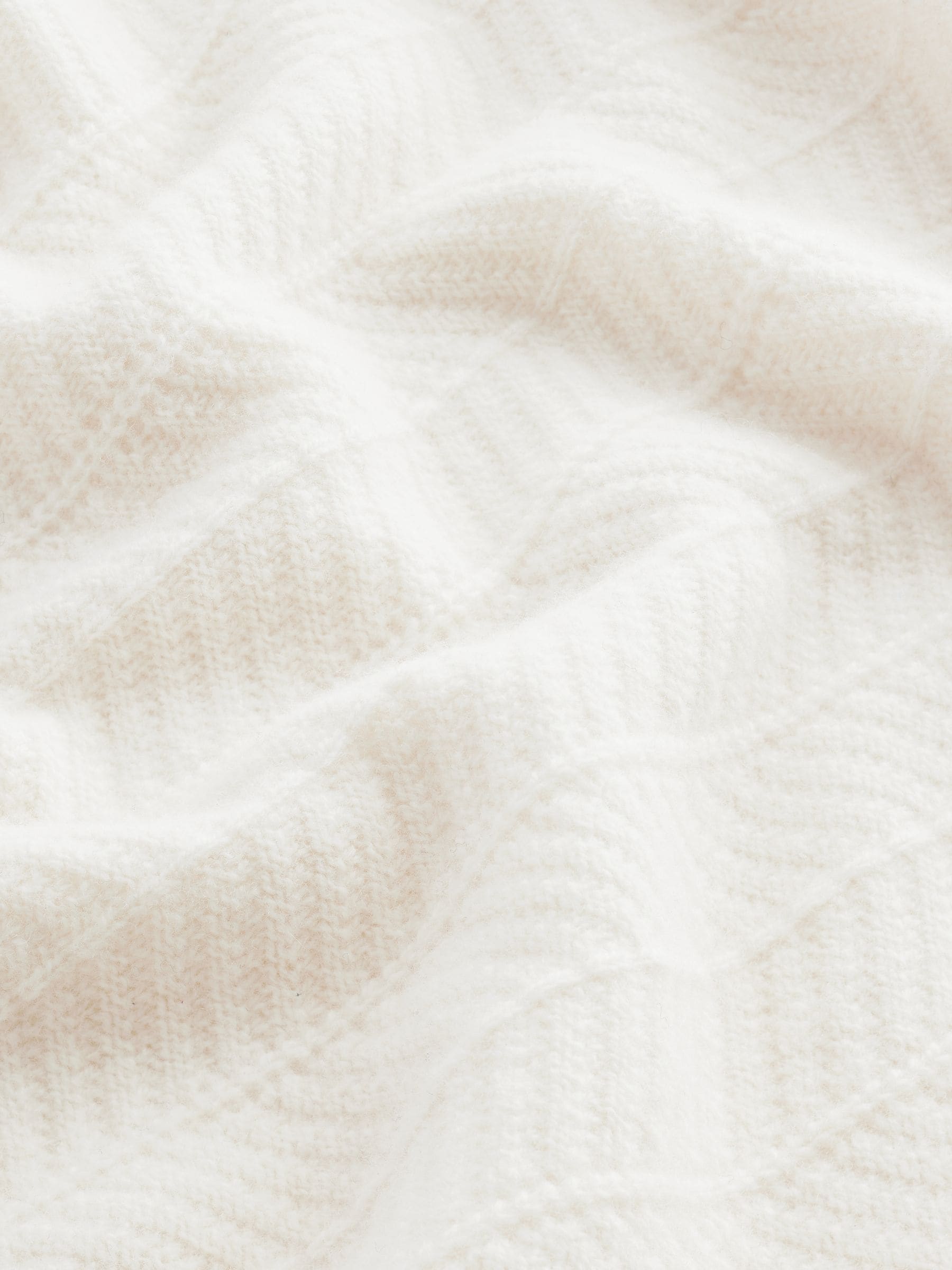 Ecru wit - Regular-fit Signature trui van lamswol/cashmere met ronde hals