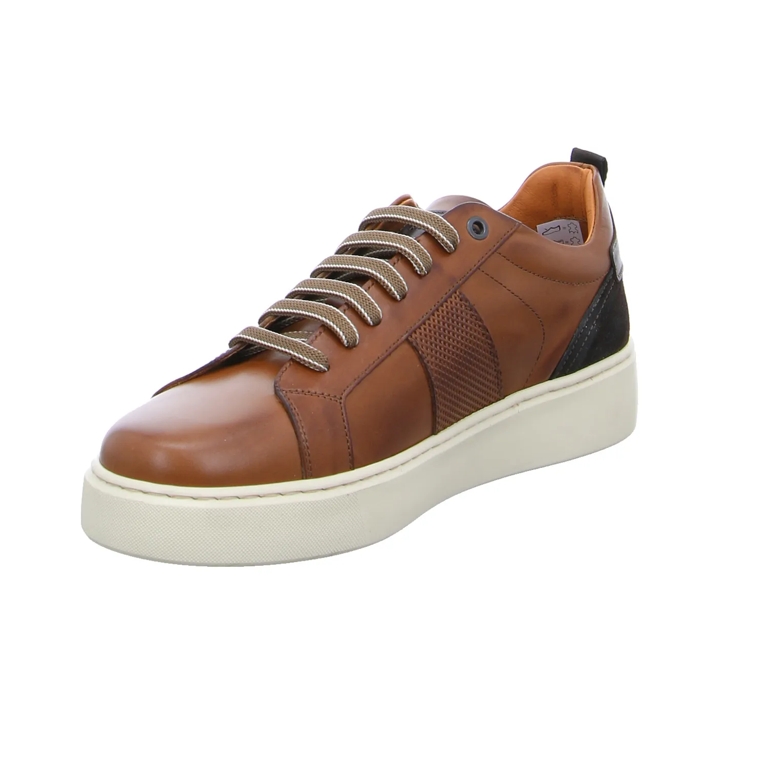 EXTON Halbschuhe Sneaker Cognac Leder