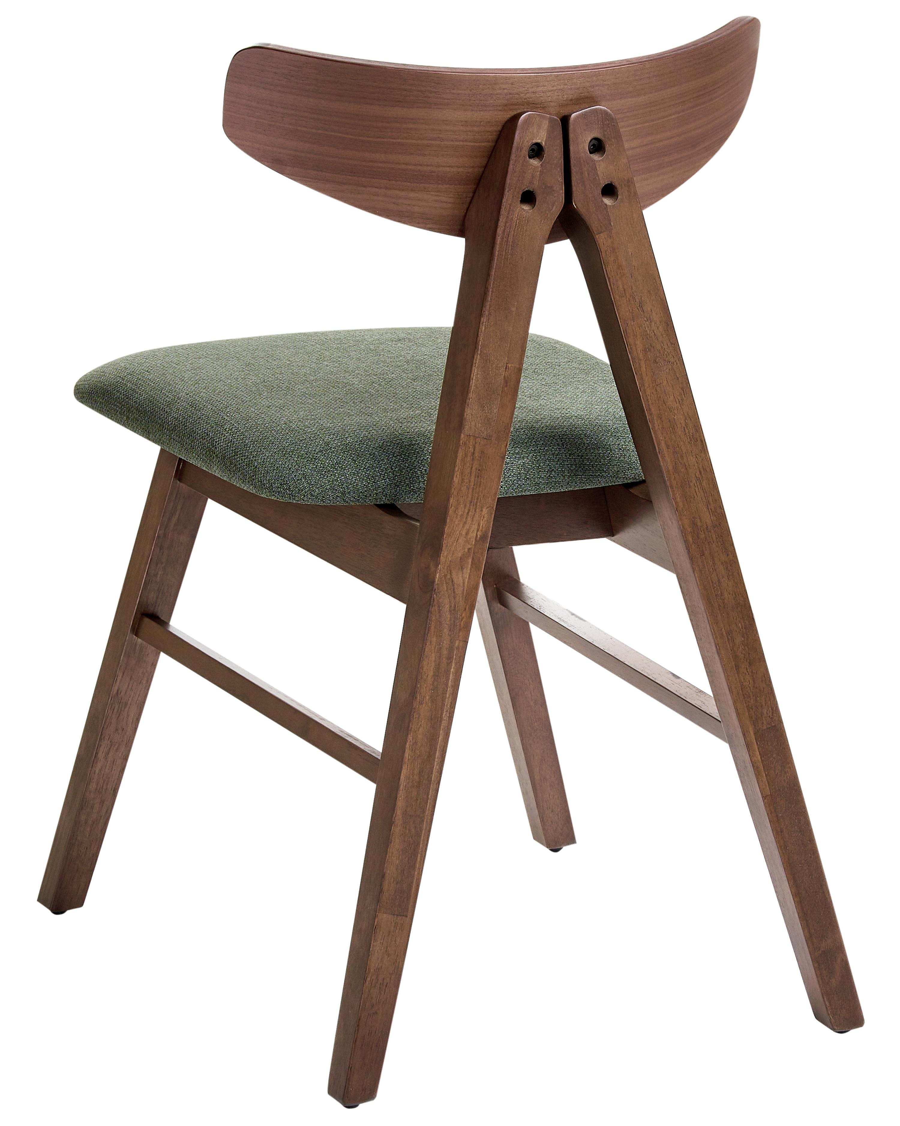 Set van 2 eetkamerstoelen LACOTA Hout Bruin/groen