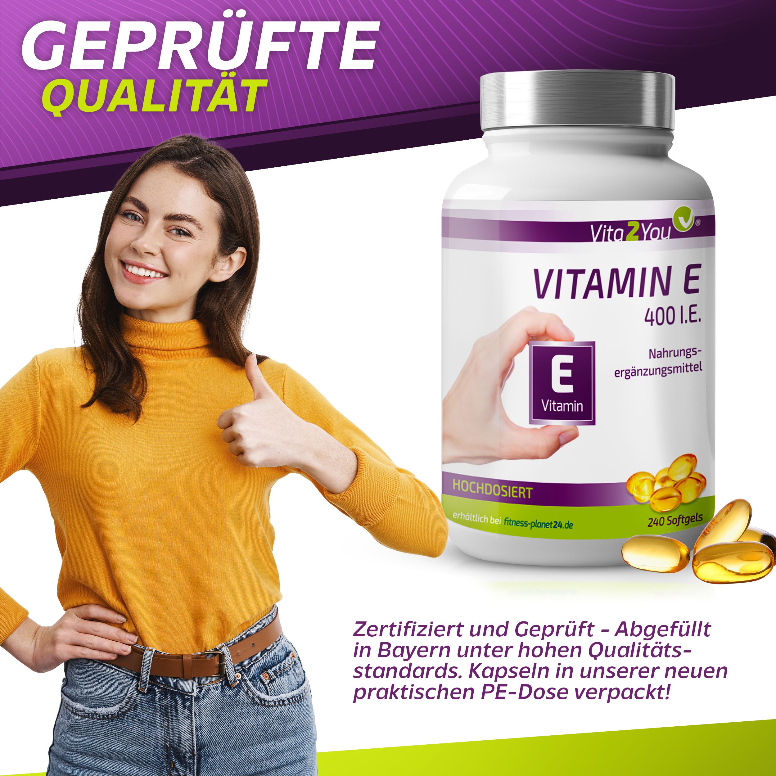 Vita2You Vitamin E 400 IE Kapseln