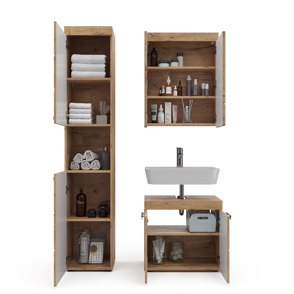 Vicco Badmöbel Set Badezimmermöbel Luna Spiegelschrank Unterschrank Hochschrank