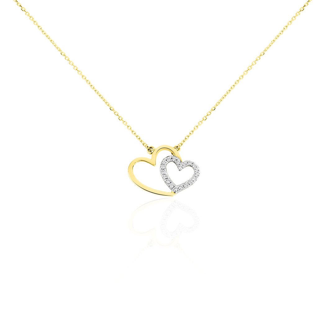 Collier Marineta Or Jaune Oxyde De Zirconium
