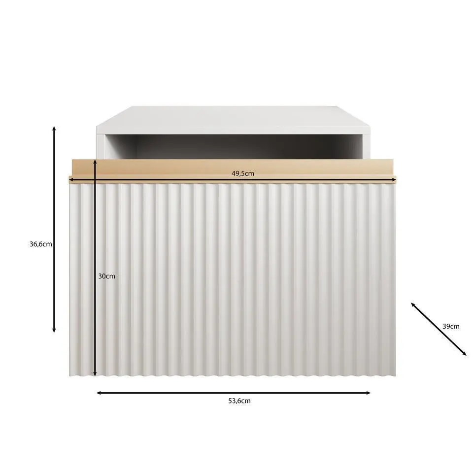 Meubella - Nachtkastje Remy - Wit - 54 cm