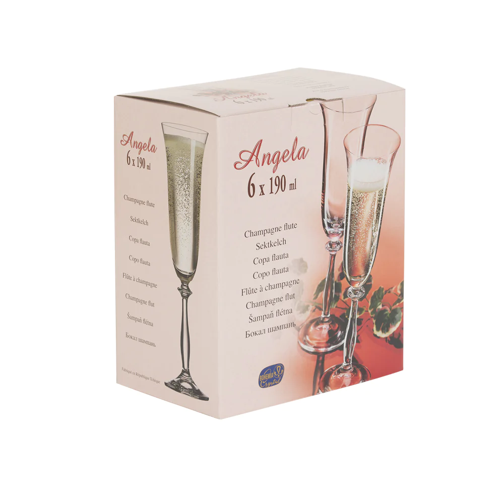 Boîte de 6 flûtes Angela filet or 19 cl Table passion