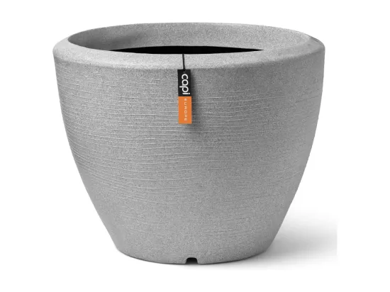 Pot à plantes conique bas Arc Granite 48x35 cm Ivoire