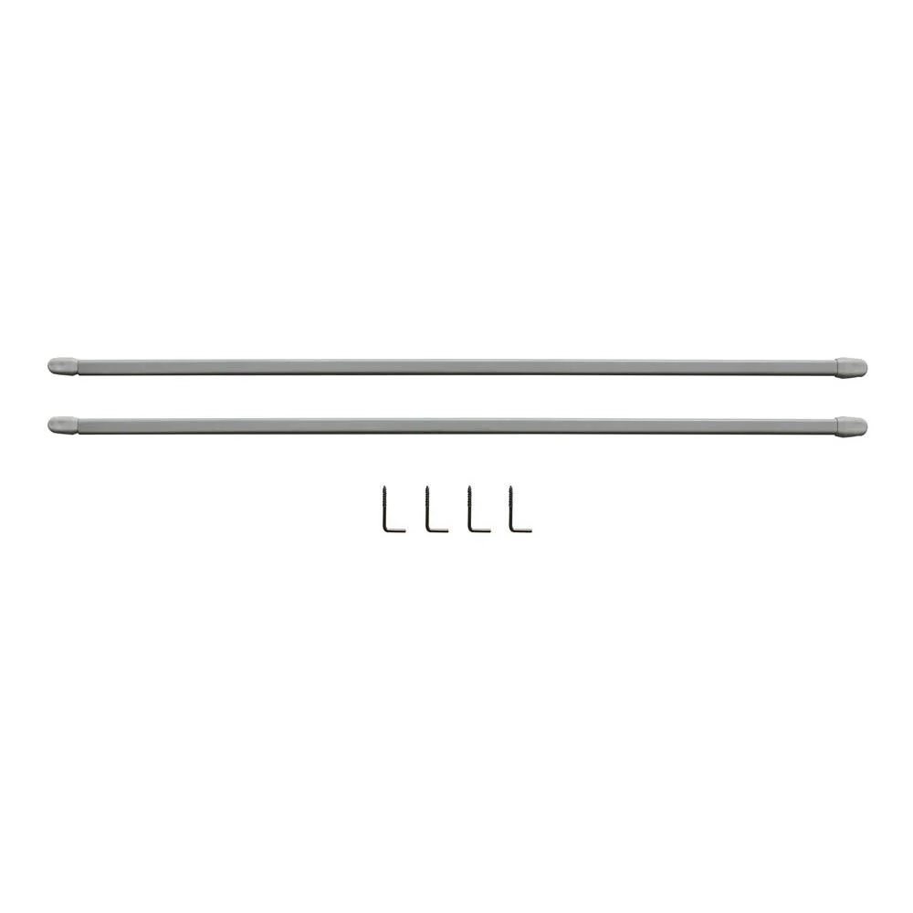 Tringle de vitrage Extensible 50-80 cm métal blanc x2