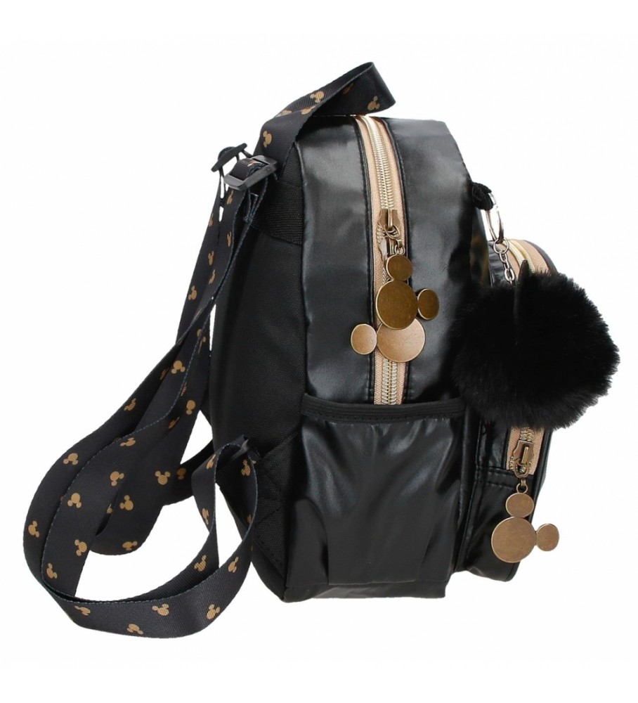 Mochila preta Joumma Bags com contorno do Mickey