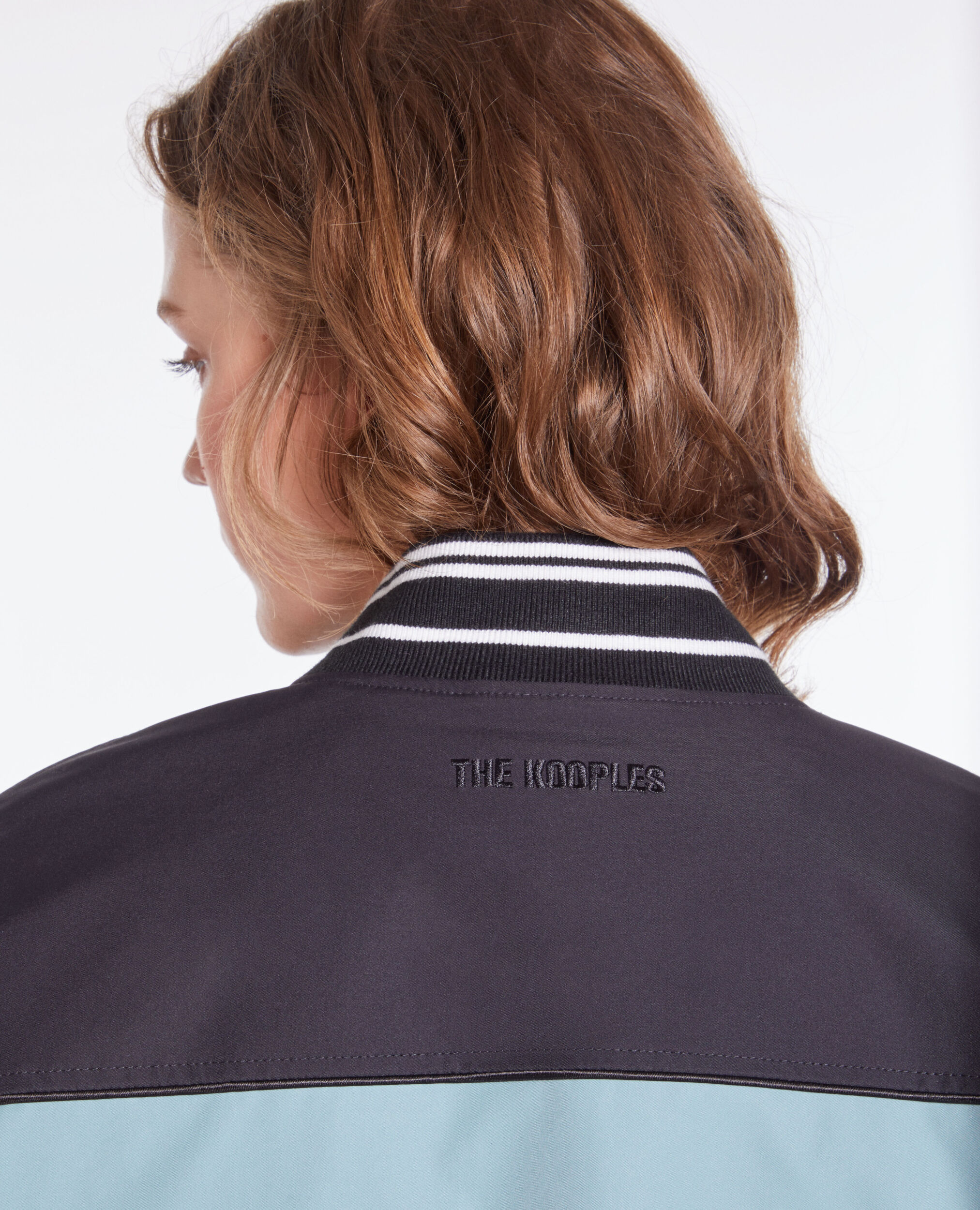 Blouson court avec patchwork multicouleur
