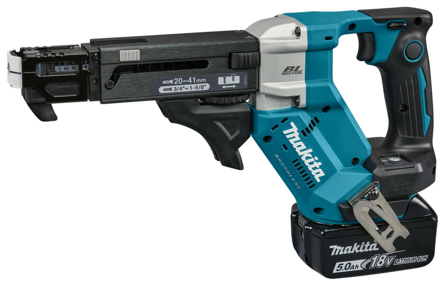 Makita DFR452RTJ 18V Li-Ion accu schroefautomaat set (2x 5,0Ah) in Mbox - 20-41mm