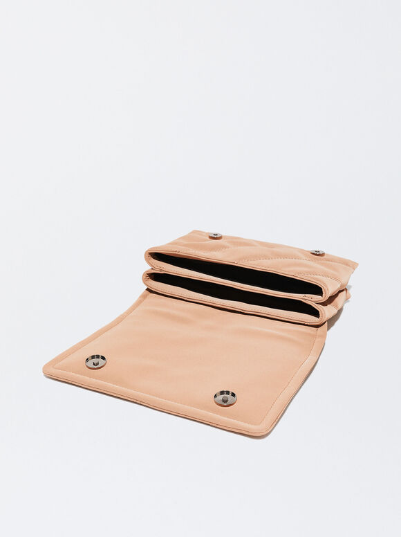 Bolsa de ombro com corrente - Camel