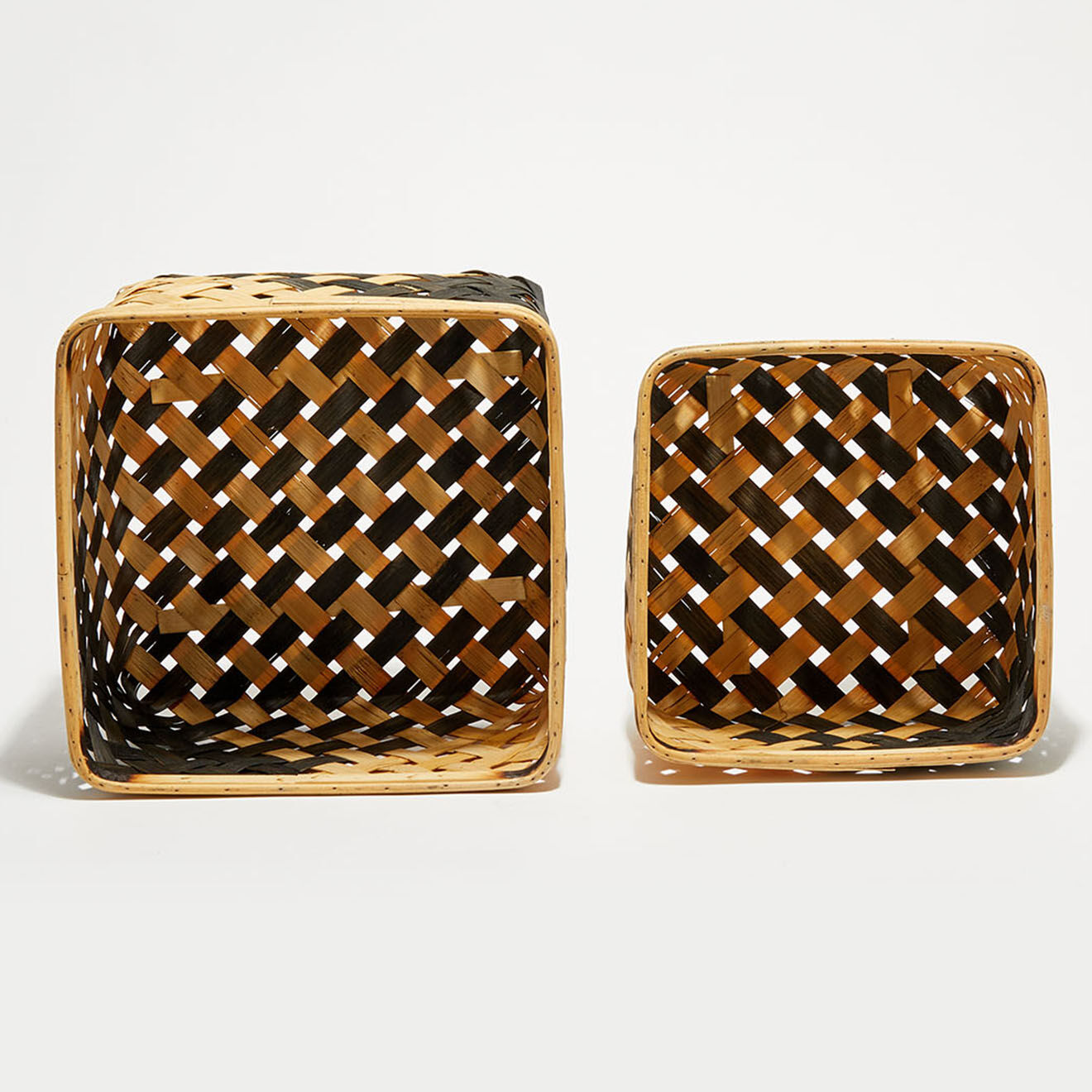 Pomax Set de 2 paniers Kiyosu marron/noir