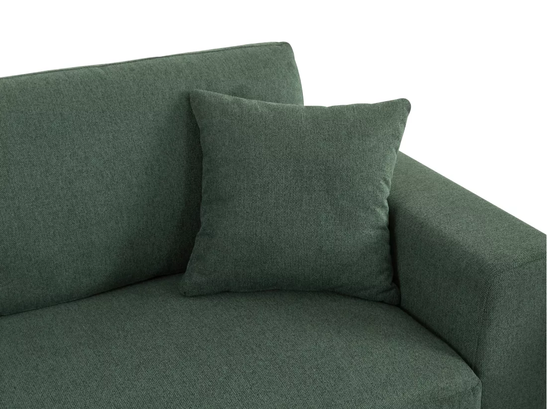 Canapé 3 places et fauteuil en tissu texturé vert JAMOLO