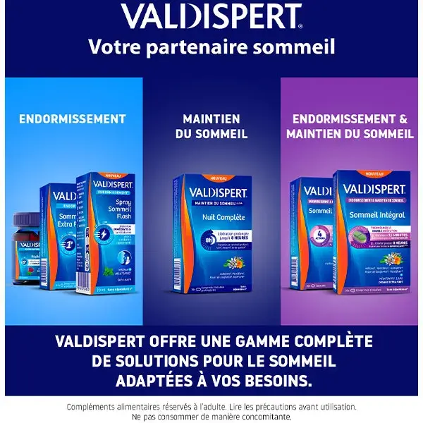 Valdispert Sommeil Intégral Complément Alimentaire Mélatonine 1.9mg Lot 2x30 Comprimés