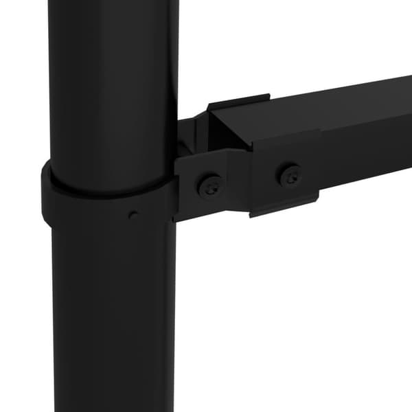 vidaXL Hagegjerde med spydtopp stål (1-1,25)x13,6 m svart