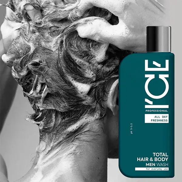 ICE MEN Shampoing douche quotidien 2-en-1 pour homme cheveux et corps 250 ml