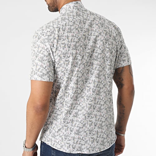 Chemise Manches Courtes Blanc Floral