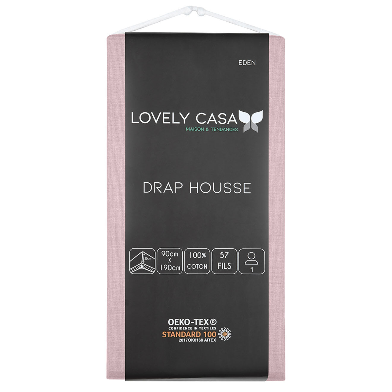 Stof Drap housse Eden bonnet 30 cm vieux rose