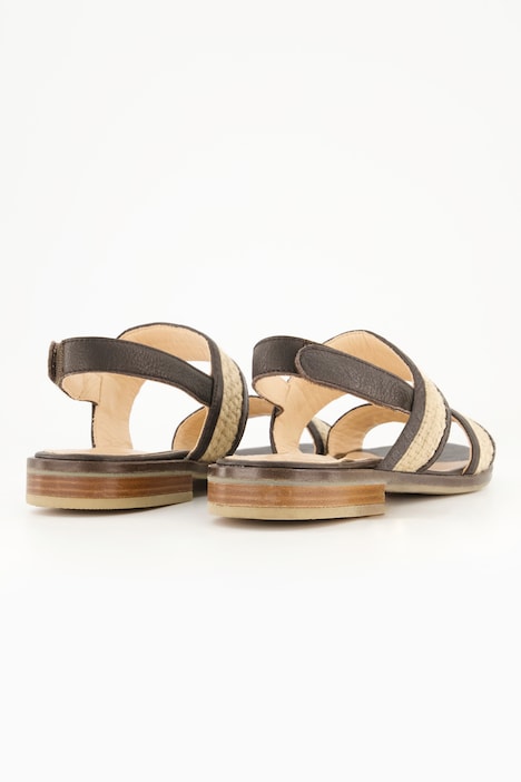 Leder-Sandalen, Flechtriemen, Weite H