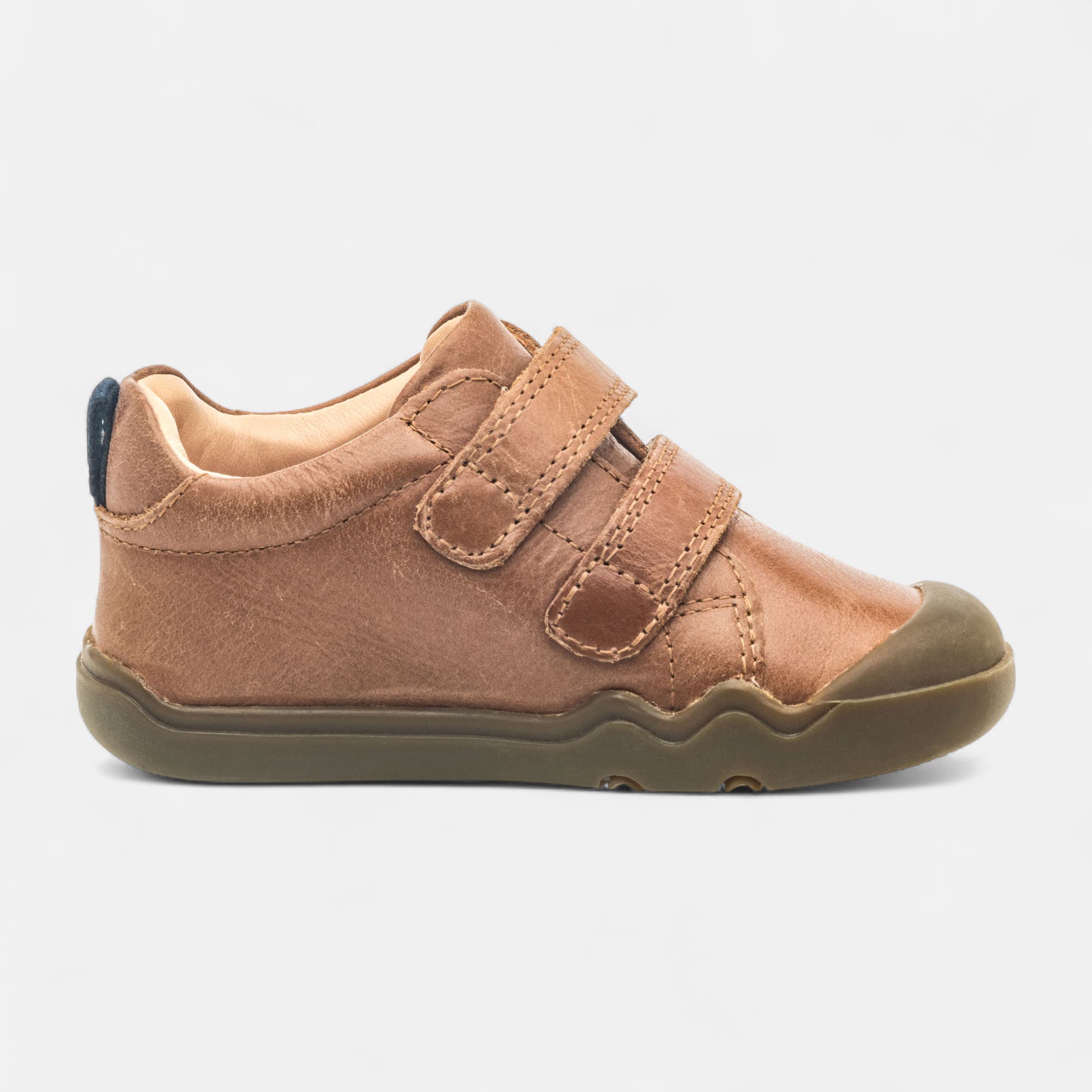 Baskets hautes Bébé garçon en cuir cognac