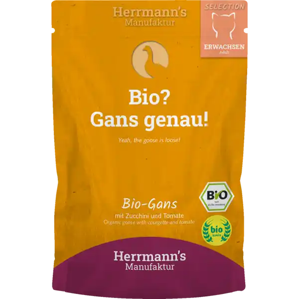 Katzennassfutter Selection Adult Bio Gans mit Zucchini und Tomaten