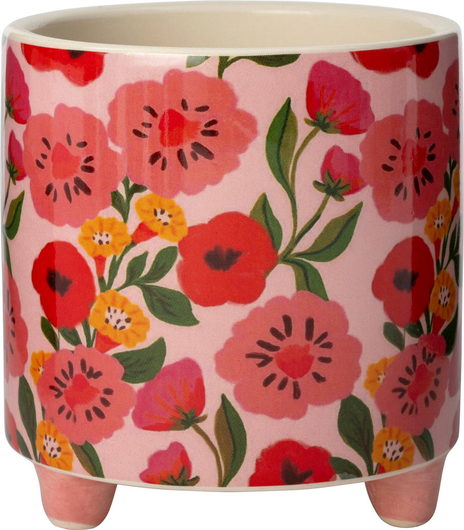 Intratuin bloempot op poten Zenne roze D 13,7 H 14,7 cm