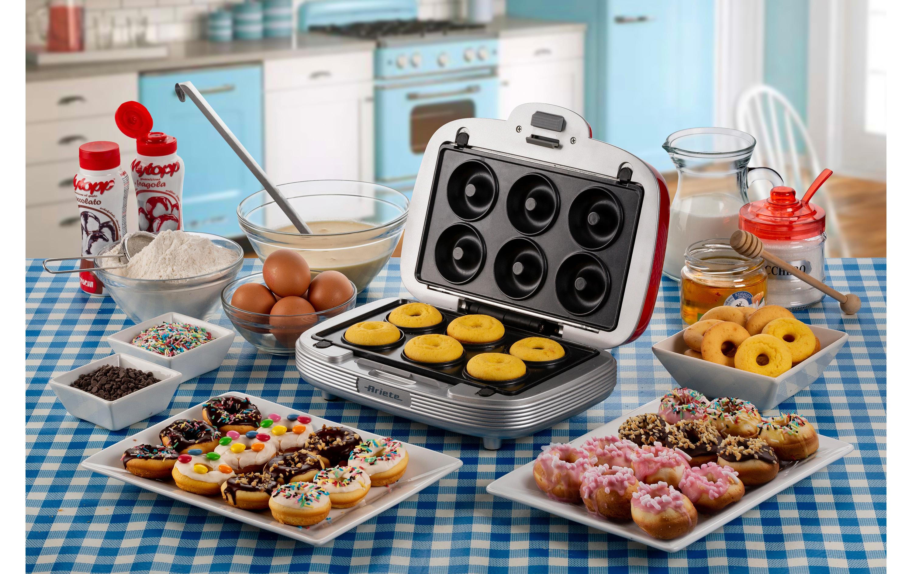 Multifunktionsgrill Party Time ARI-1972-RD 700 W, Rot/WeissSandwich- und Keksmaschine