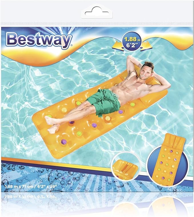 (188x71cm) Summer Colors Aufblasbare Wasser Luftmatratze Liegesofa Badeinsel (43014) - Assortiert