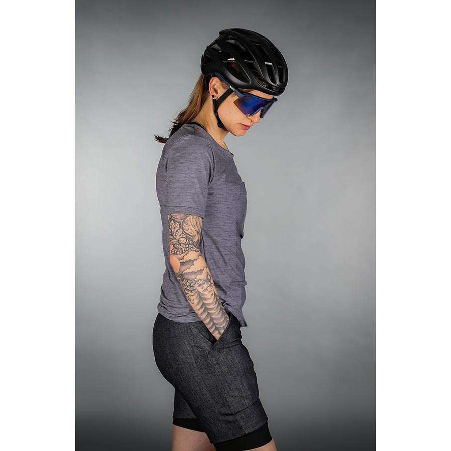 Biehler Gravel Fietsshirt Korte Mouwen Grijs/Melange Dames