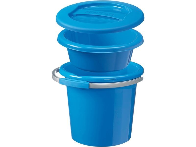 Sigma Home Putzeimer Water-Line 3-teilig 12 l, Blau Plastikeimer-Set