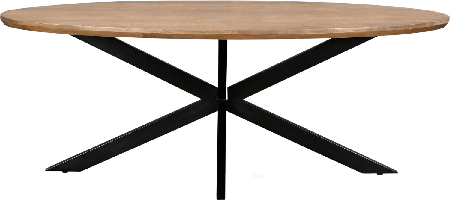 Livingfurn eettafel Jesper naturel / zwart 180 x 90 x 76 cm